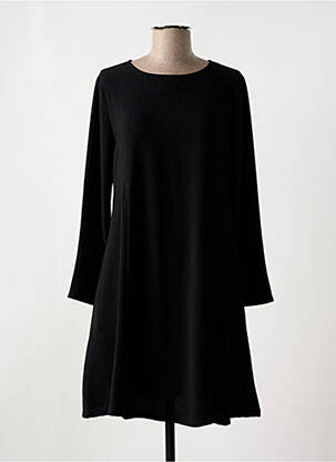 Robe mi-longue coupe évasée manches longues noir ORTO BOTANICO femme