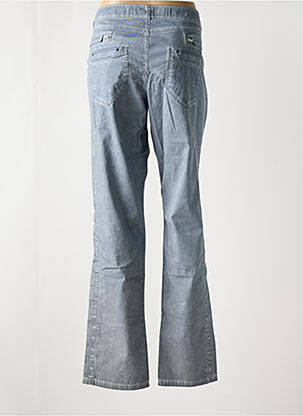 Pantalon flare fermeture zippée sous rabat boutonné bleu FRED SABATIER femme