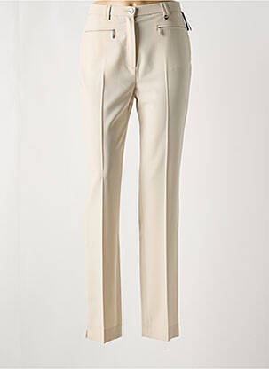 Pantalon droit tissage popeline beige SAINT HILAIRE femme