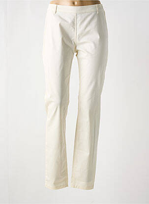 Pantalon droit tissage popeline taille basse beige SANDWICH femme