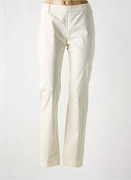 Pantalon droit tissage popeline taille basse beige SANDWICH femme