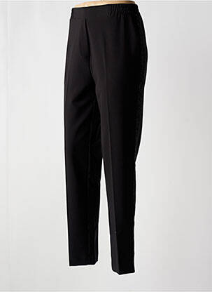 Pantalon droit tissage popeline noir LAUREN VIDAL femme