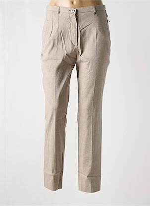 Pantalon droit tissage popeline beige SAINT HILAIRE femme