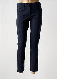 Pantalon slim tissage popeline bleu MYRINE femme