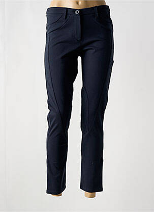 Pantalon slim tissage popeline bleu MYRINE femme