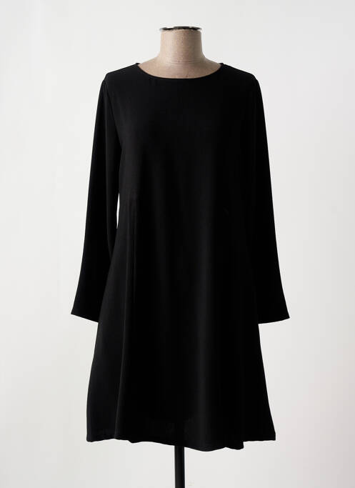 Robe mi-longue manches longues manches longues noir ORTO BOTANICO femme