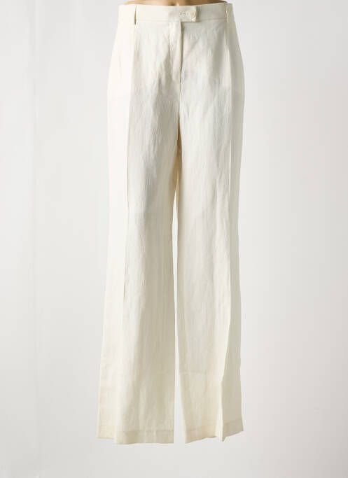 Pantalon large fermeture zippée sous rabat boutonné beige SAINT HILAIRE femme