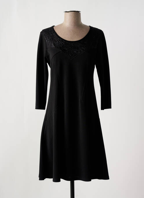 Robe mi-longue noir 3322 pour femme