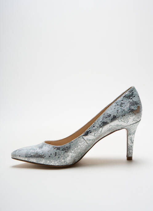Escarpins tissage satiné talon de 7 à 9cm argent I LOVE SHOES femme
