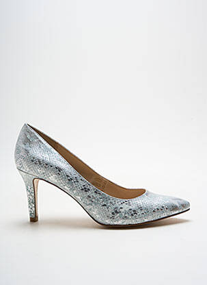 Escarpins tissage satiné talon de 7 à 9cm argent I LOVE SHOES femme