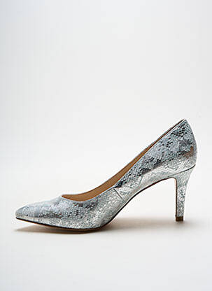 Escarpins tissage satiné talon de 7 à 9cm argent I LOVE SHOES femme
