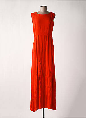 Robe longue coupe fluide fines bretelles orange KARMA KOMA femme