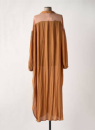 Robe longue manches longues manches longues marron WILD femme