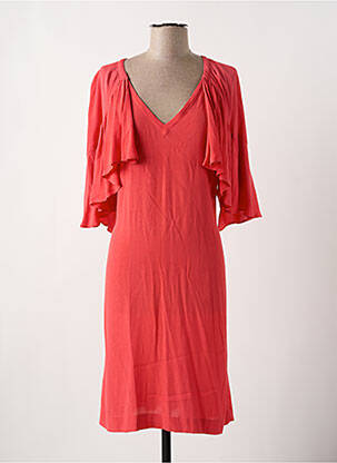 Robe courte manches 3/4 manches 3/4 rose STELLA FOREST femme