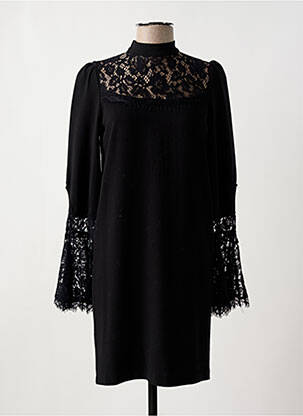 Robe mi-longue manches longues manches longues noir BELAIR femme