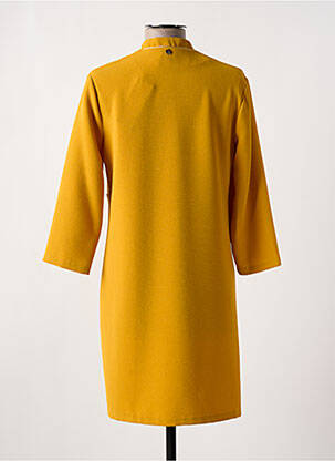 Robe mi-longue manches 3/4 manches 3/4 jaune SCEE femme