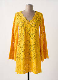 Robe courte manches longues manches longues jaune AMENAPIH femme