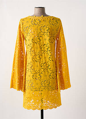 Robe courte manches longues manches longues jaune AMENAPIH femme