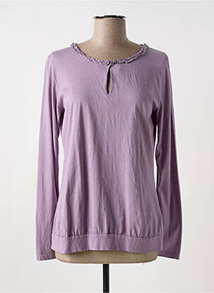 Top col rond manches longues violet BELLEROSE femme