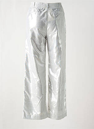 Pantalon droit fermeture zippée sous rabat boutonné gris BERENICE femme