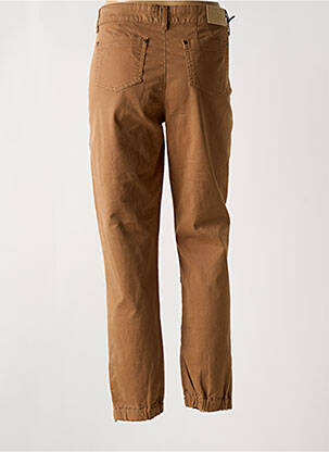 Pantalon droit fermeture zippée sous rabat boutonné beige SCEE femme