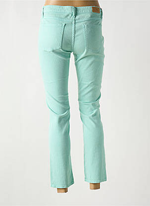 Pantalon 7/8 fermeture zippée sous rabat boutonné bleu DES PETITS HAUTS femme