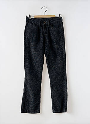 Pantalon droit fermeture zippée sous rabat boutonné gris DENIM STUDIO femme