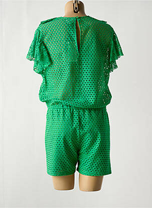 Combishort fermeture boutonnée au dos manches courtes vert BELAIR femme