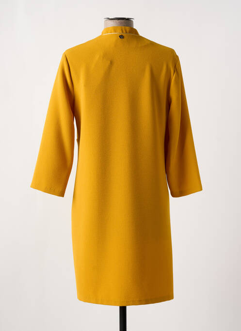 Robe mi-longue manches 3/4 manches 3/4 jaune SCEE femme