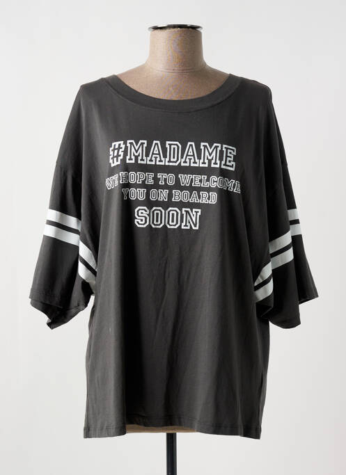 T-shirt imprimé fantaisie manches courtes gris LIV BERGEN femme