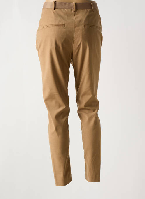Pantalon droit fermeture zippée sous rabat avec crochet beige BY MALENE BIRGER femme