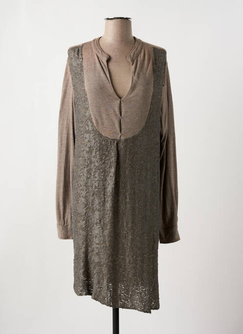 Robe mi-longue beige CHARLIE JOE pour femme
