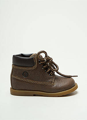 Bottines/boots tissage satiné talon bas marron FALCOTTO garçon