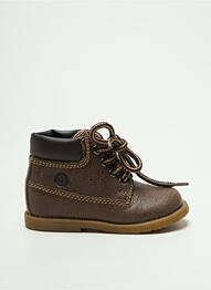 Bottines/boots tissage satiné talon bas marron FALCOTTO garcon