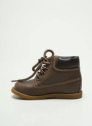 Bottines/boots tissage satiné talon bas marron FALCOTTO garçon