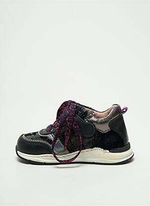 Baskets tissage satiné bout rond noir STONES AND BONES fille