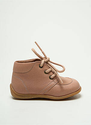 Bottillons matière lisse bout rond rose BISGAARD fille