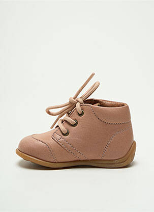 Bottillons matière lisse bout rond rose BISGAARD fille