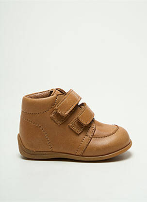 Bottillons tissage satiné bout rond marron BISGAARD enfant