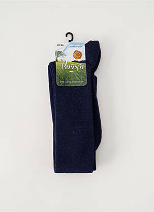 Chaussettes stretch bleu PERRIN homme