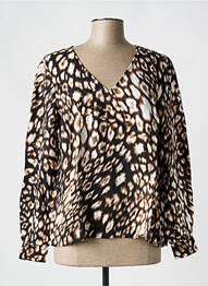 Blouse imprimé fantaisie manches longues marron VERO MODA femme