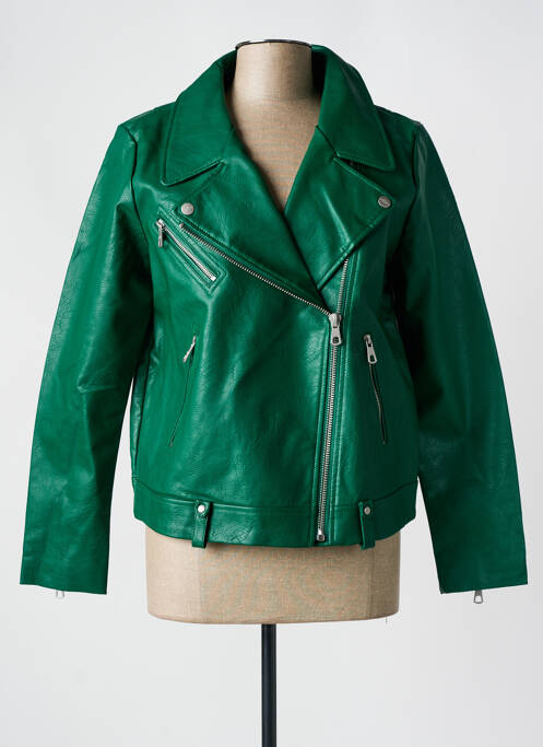 Veste simili cuir vert ONLY CARMAKOMA pour femme