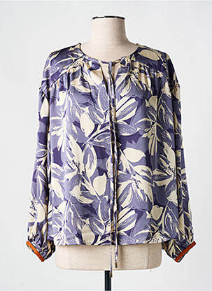 Blouse imprimé fantaisie manches longues violet SK femme