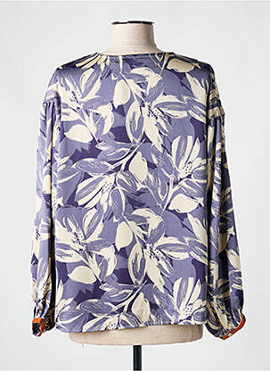 Blouse imprimé fantaisie manches longues violet SK femme