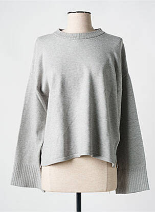 Pull col rond manches longues gris NOISY MAY homme