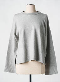 Pull col rond manches longues gris NOISY MAY homme