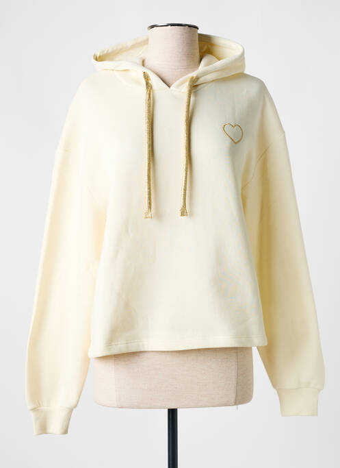 Sweat-shirt à capuche beige PIECES pour femme