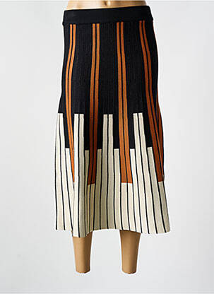 Jupe mi-longue coupe évasée noir SK femme