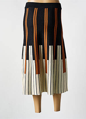 Jupe mi-longue coupe évasée noir SK femme