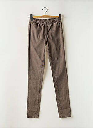 Jegging tissage popeline taille normale marron PIECES femme